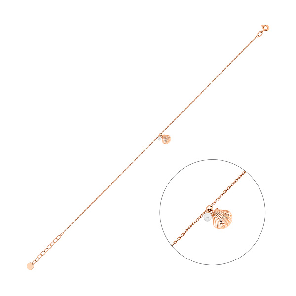 Браслет на ногу из красного золота с подвесками (арт. 341305н) – изображение 1