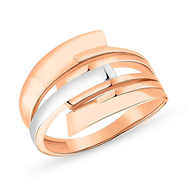 Широкое кольцо из золота с родированием (арт. 155374р) – изображение 1