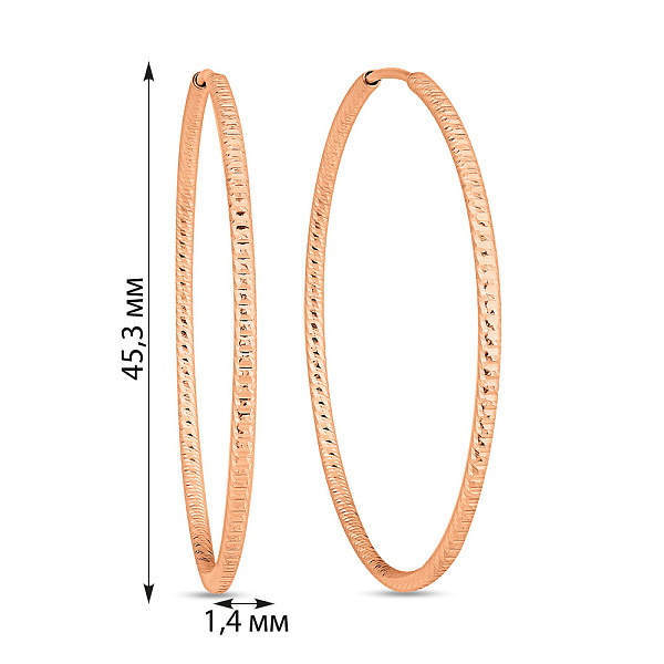 Золотые серьги-кольца без камней (арт. 122011/45) – изображение 2