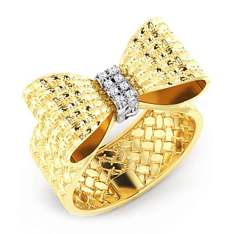 Золотое кольцо Бантик Francelli с бриллиантами (арт. К1401119ж)