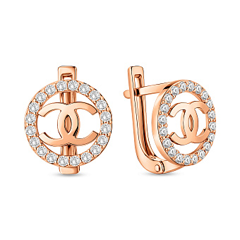 Фото Золоті сережки з фіанітами (арт. 1101210)