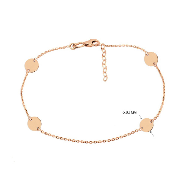 Браслет "Монети" з червоного золота (арт. 324428/5) – зображення 3