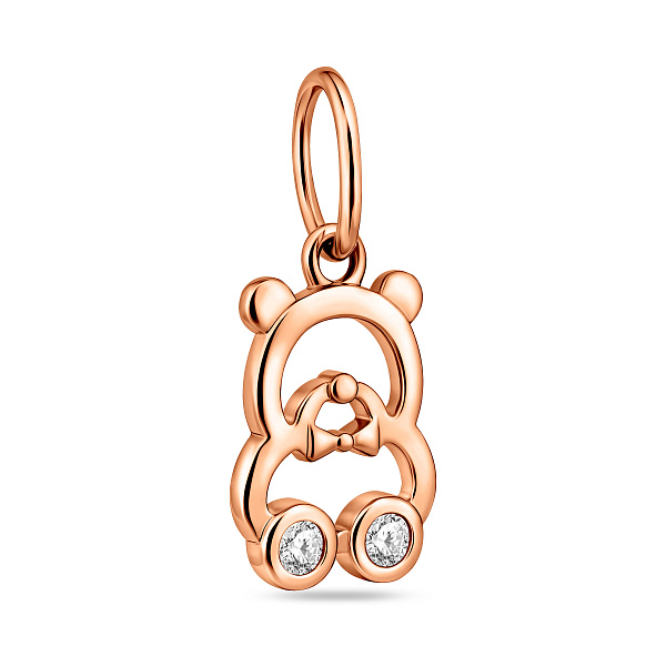 Підвіска з червоного золота Ведмедик з фіанітами (арт. 441287) – зображення 1