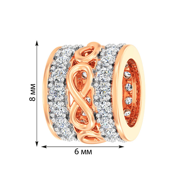 Шарм Бесконечность из красного золота (арт. 440664) – изображение 3