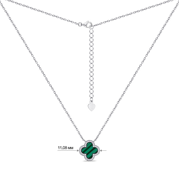 Серебряное колье с малахитом (арт. 7507/977/10млх) – изображение 3
