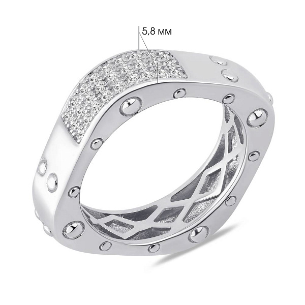 Серебряное кольцо с дорожкой из фианитов (арт. 7501/8326) – изображение 2