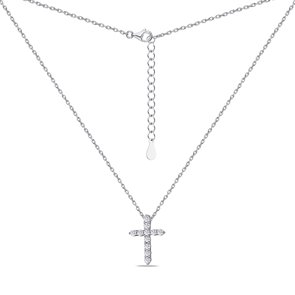 Кольє срібне "Хрестик" з фіанітами (арт. 7507/1477) – зображення 2