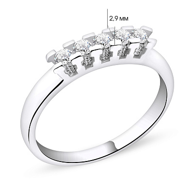 Серебряное кольцо с дорожкой из фианитов (арт. 05012504)