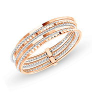 Многослойное кольцо из красного и белого золота (арт. 155511кб)