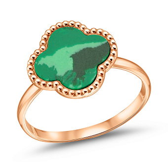 Кольцо из красного золота с малахитом (арт. 156516/10млх)