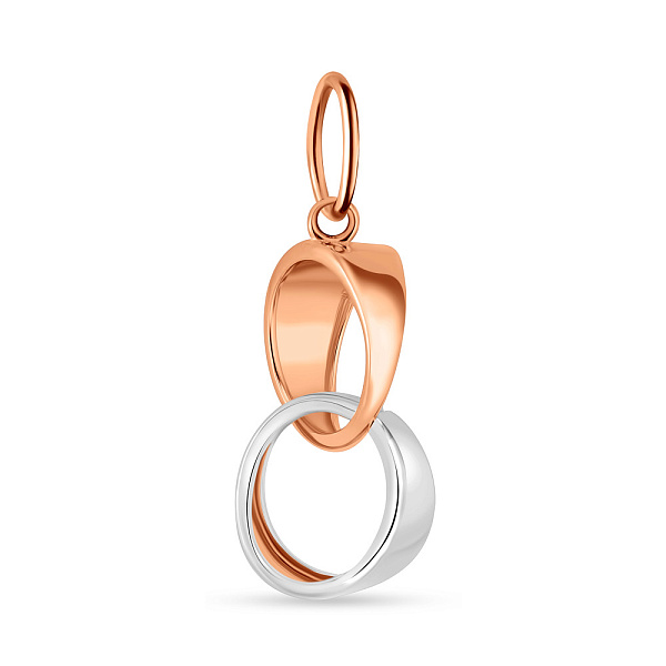 Золотой подвес в комбинированном цвете металла (арт. 424534кб) – изображение 1