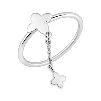 Серебряное кольцо Клевер без камней (арт. 7501/2324)