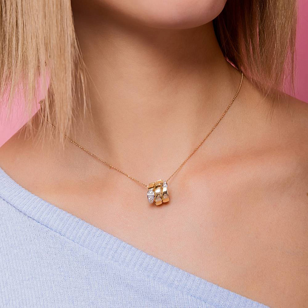 Золотая подвеска с фианитами (арт. 424854ж) – изображение 3