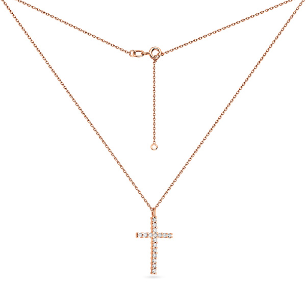 Кольє з золота Хрестик з діамантами (арт. Ц011276020) – зображення 2