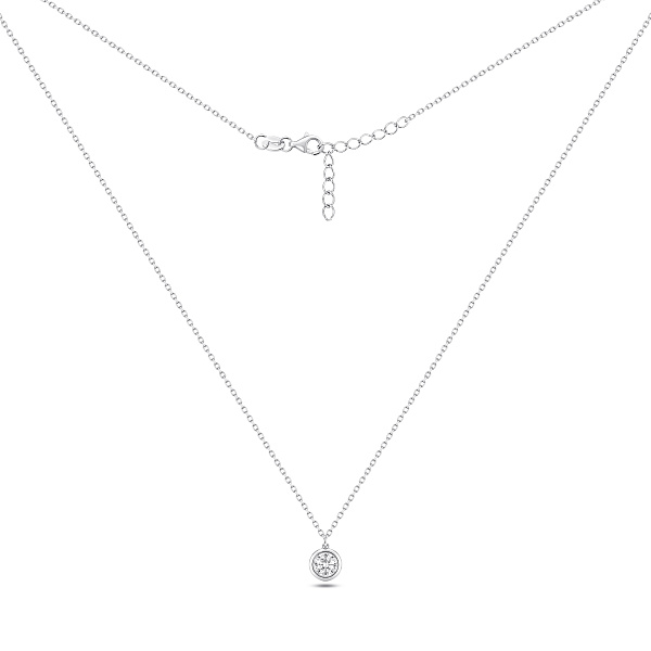 Серебряное колье с подвеской с фианитом (арт. 7507/792/2) – изображение 2