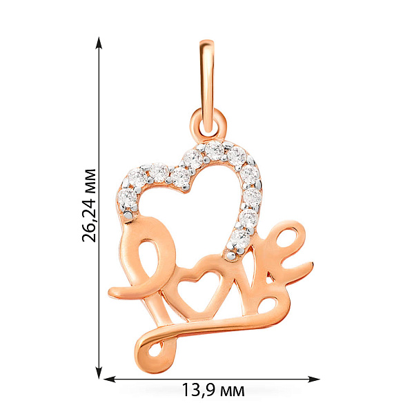 Золотая подвеска с фианитами (арт. 440528) – изображение 3