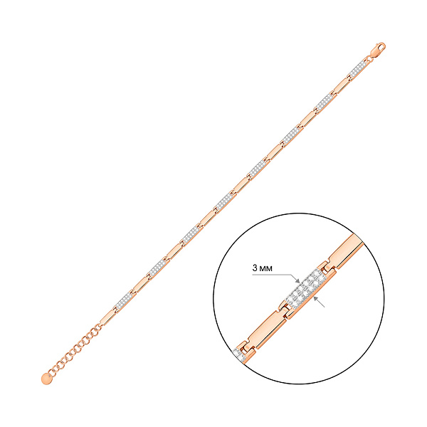 Золотий браслет з діамантами (арт. Б011524050) – зображення 3