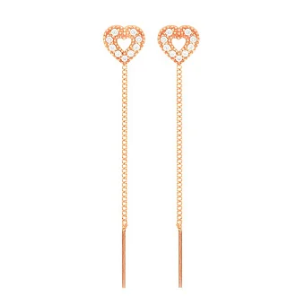 Золоті сережки протяжки «Серденька» з фіанітами (арт. 101742)