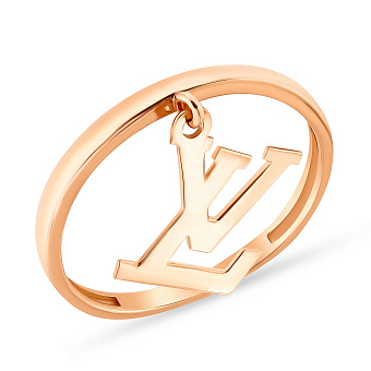 Каблучка з червоного золота з підвіскою (арт. 154750)