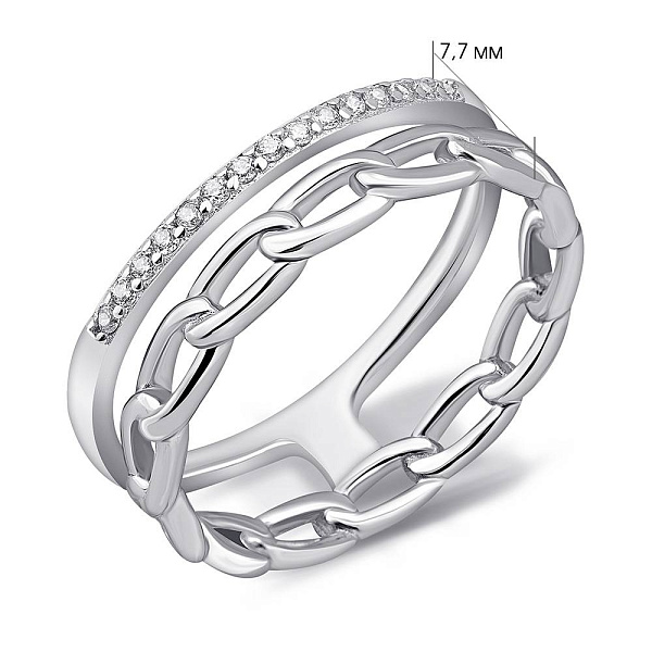 Серебряное кольцо с фианитами (арт. 7501/8182) – изображение 2