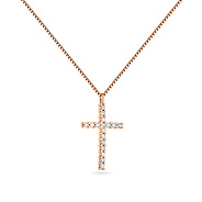 Фото Колье из золота Крестик с бриллиантами (арт. Ц011276020/2)