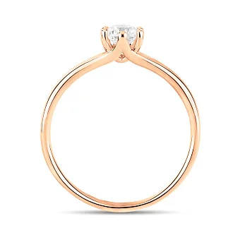 Золота каблучка для заручин з діамантом (арт. К01116404046)