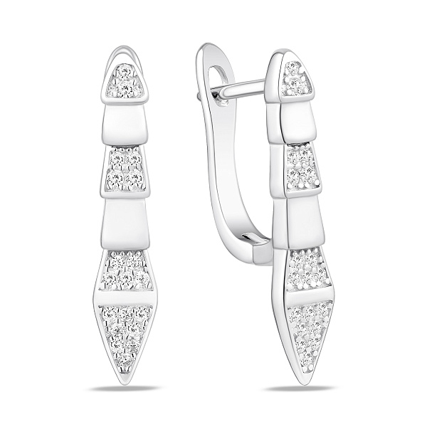 Серебряные серьги с фианитами (арт. 7502/10374) – изображение 1