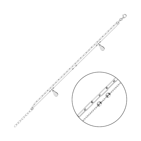 Двойной браслет из серебра с подвесками (арт. 7509/3630) – изображение 1