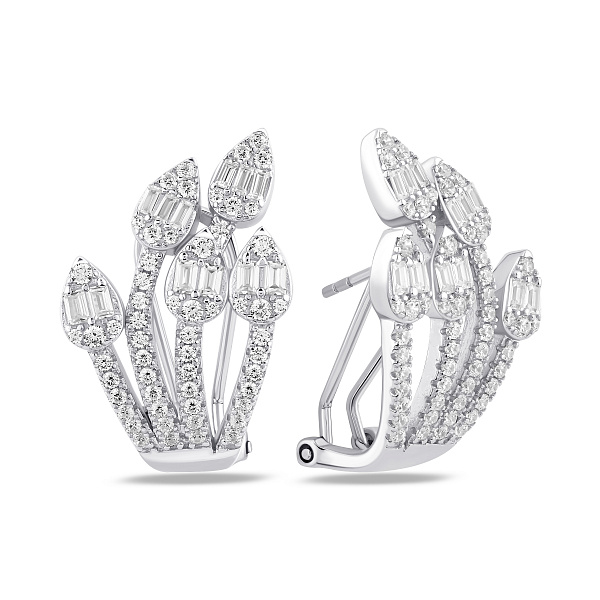 Массивные серебряные серьги с фианитами (арт. 7502/10142) – изображение 1