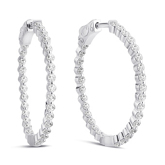 Фото Срібні сережки-конго з доріжкою із фіанітів (арт. 7502/4812/30)