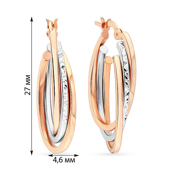 Серьги из красного и белого золота (арт. 105443/25кб) – изображение 4