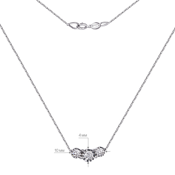 Кольє з білого золота з діамантами (арт. Ц341085015б) – зображення 6