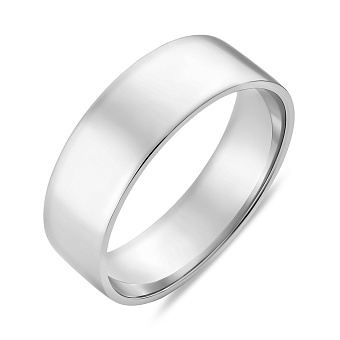 Фото Широкое обручальное кольцо из белого золота (арт. 239001б)