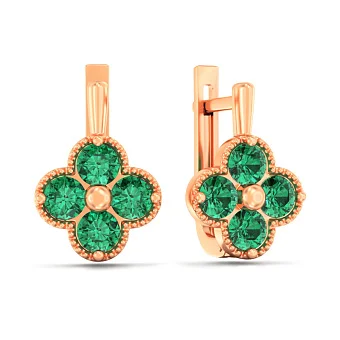 Золоті сережки з кварцом (арт. 111246Пз)