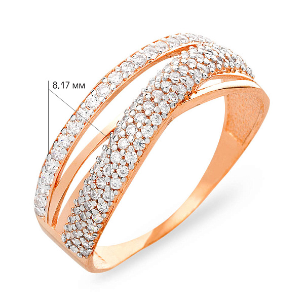 Золотое кольцо Синергия с фианитами (арт. 140452) – изображение 4