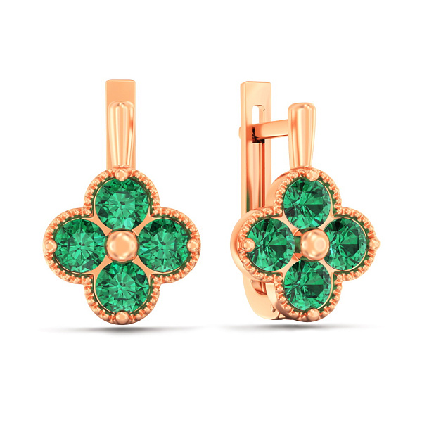 Золоті сережки з кварцом (арт. 111246Пз) – зображення 1