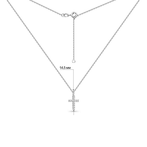 Кольє з білого золота з діамантами (арт. Ц011280015б) – зображення 5