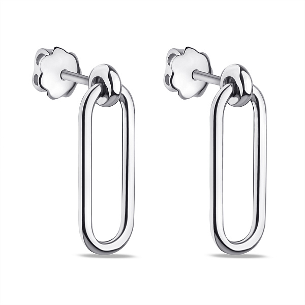Серебряные серьги без камней (арт. 7518/20266р) – изображение 1