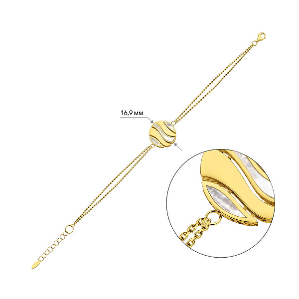 Золотий браслет Francelli з перламутром (арт. 326822жп) – зображення 4