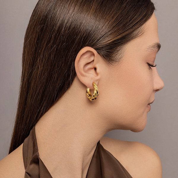 Сережки кільця Francelli з жовтого золота (арт. е108246/20ж) – зображення 3
