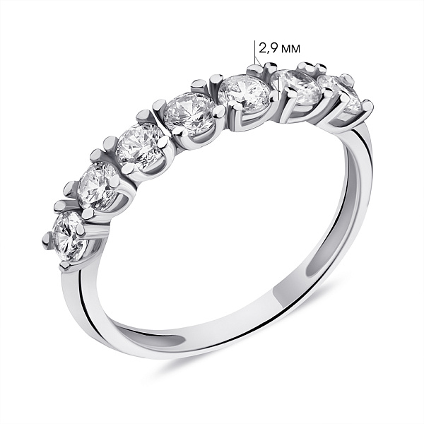 Серебряное кольцо с дорожкой из фианитов (арт. 7501/1455К) – изображение 2