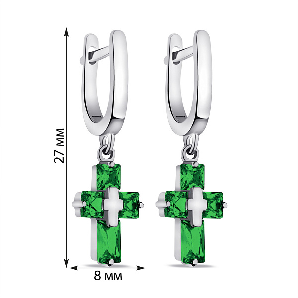 Серебряные серьги с альпинитами (арт. 7502/4644аз) – изображение 2