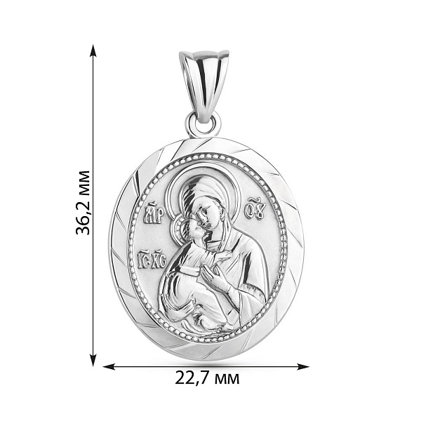 Серебряная ладанка Божья Матерь Владимирская (арт. 7517/2-4311.0.2) – изображение 2