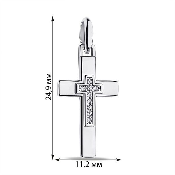 Срібний хрестик з фіанітами (арт. 7503/4038) – зображення 2