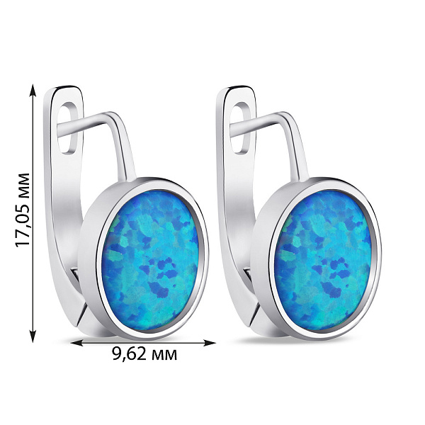 Серебряные серьги с опалом (арт. 7502/3815Пос) – изображение 2