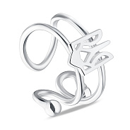 Серебряная сережка-каффа Герб Украины-Трезубец (арт. 7502/С2/280)