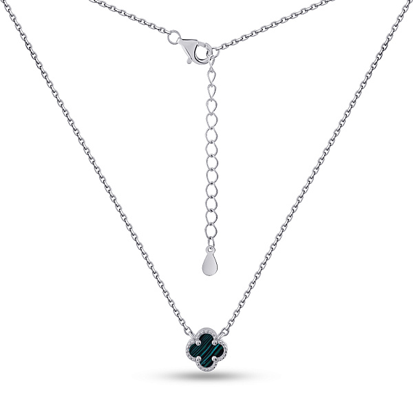 Срібне кольє з малахітом (арт. 7507/470/7млх) – зображення 2