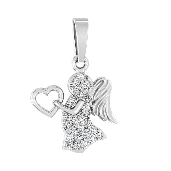 Золотой подвес Ангел с бриллиантами (арт. П011204010б) – изображение 1