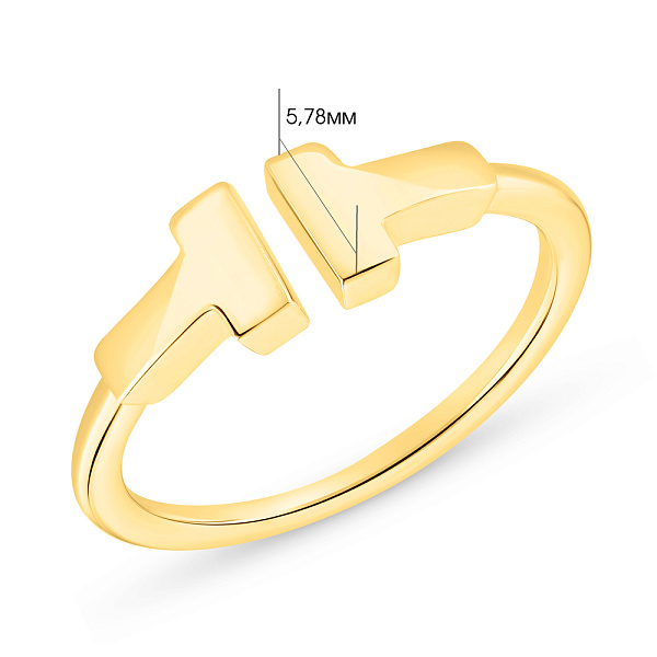 Каблучка з жовтого золота без каміння (арт. 155430ж) – зображення 2