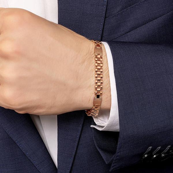 Золотой браслет с алмазной насечкой (арт. 3261207) – изображение 2